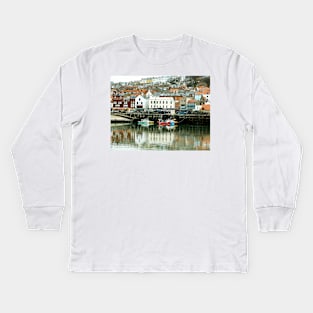 Fishing Village in the UK Kids Long Sleeve T-Shirt